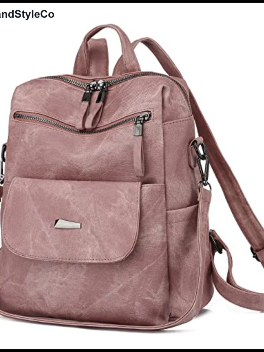 Faux Leather Waterproof Anti-Theft Convertible Backpack Purse Multi-Pocket
